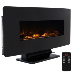 SUNNYDAZE DECOR Sunnydaze 42 In Curved Face Wall Mount Or Freestanding Electric Fireplace