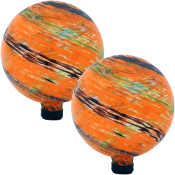 SUNNYDAZE DECOR Sunnydaze Sunset Sky Glass Gazing Globe - 10 In - Set Of 2