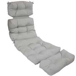 SUNNYDAZE DECOR Sunnydaze Indoor/outdoor Olefin Tufted Chaise Lounge Chair Cushions - In Gray