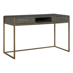 UTTERMOST Taja Modern Wood And Stainless Steel Writing Desk In Brass/woodtone