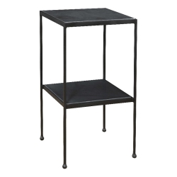 UTTERMOST Sherwood Square Contemporary Iron And Marble Accent Table In In Black