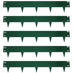 SUNNYDAZE DECOR Sunnydaze 5-Piece Steel Garden Border Fence Set - 16 Ft - In Green
