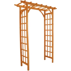 SUNNYDAZE DECOR Sunnydaze Wooden Fir Arbor Weatherproof Arched Garden Walkway - 78 In