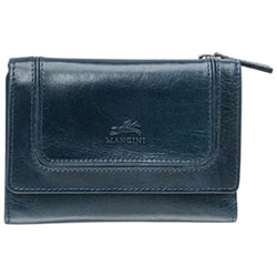 Mancini South Beach RFID Genuine Leather Tri-fold Medium Wallet - Blue