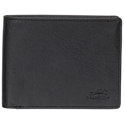 Mancini Buffalo RFID Genuine Leather Bi-fold Wallet - Black