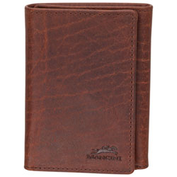 Mancini Buffalo RFID Genuine Leather Trifold Wallet - Brown