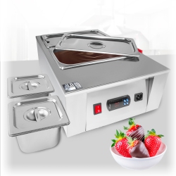 ALDKITCHEN Ap-330 Chocolate Melter | Electric Chocolate Warmer | Commercial Stainless Steel Fondue Pot | 4 Pots 22 Lb | 110V