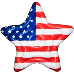 SWIM CENTRAL Inflatable Americana Star Island Swimming Pool Float - 69