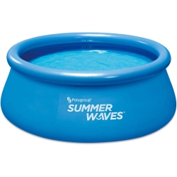 SUMMER WAVES 8Ft X 26In Round Quick Set Inflatable Pool With Rp350 Filter Pump (592 Gallons) - In Blue