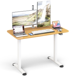 GYMAX Electric Standing Desk Adjustable Stand Up Computer Desk Anti-Collision