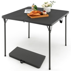 COSTWAY Folding Camping Table Portable HDpe Outdoor Picnic Dining Table W/ Handle