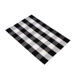 BLOOM & BREEZE B&b Buffalo Plaid Runner Rug, Washable, Black And Checkered Rug, Buffalo Plaid Outdoor Rug, Front Porch Rugs, Black And Outdoor Rug
