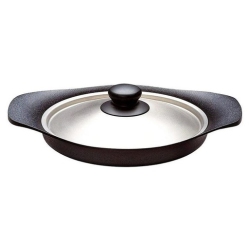 SORI YANAGI Tekki (Cast Iron) Oil Pan 22Cm With Stainless Lid