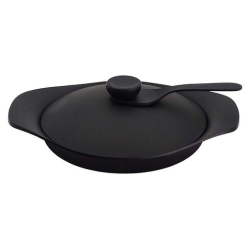 SORI YANAGI Tekki (Cast Iron) Oil Pan 22Cm With Cast Iron Lid And Handle