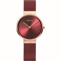 BERING Ladies Classic Stainless Steel Watch In Rose Gold/red In Multicolor
