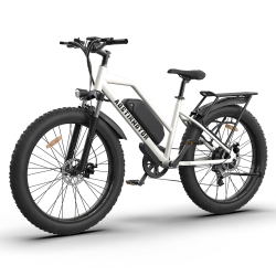 AOSTIRMOTOR Electric Bike S07-G, 750W Motor 26 Inch Fat Tire 35Km Range Electric Mountain Ebike With Rack