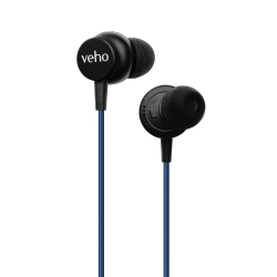 VEHO Z-3 In-Ear Stereo Headphones With Built-In Microphone And Remote Control - In Blue