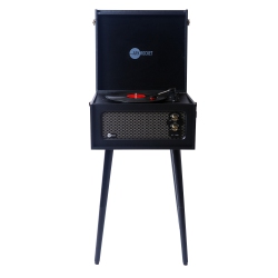 ARKROCKET Discovery Bluetooth Record Player Stand With 3-Speed Turntable-Black