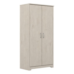 BUSH Furniture Cabot Tall Storage Cabinet In Linen Oak - Engineered Wood In White