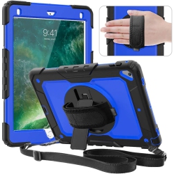 DOLAER T Kids Case for Ipad 6Th/5Th Generation, 9.7 Inch Case \w Screen Protector/ Rotating Stand/ Hand/shoulder Strap, Full-Body Protective Cover