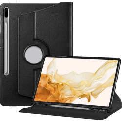 DOLAER F Rotating Case for Samsung Galaxy Tab S8 Plus 2022/s7 Fe 2021/s7 Plus 2020 12.4 Inch \w S Pen Holder, 360 Degree Swiveling Stand Cover Auto