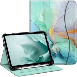 DOLAER F Case for Ipad 10Th Generation 10.9 Inch (2022 Model), Multi-Angle Viewing Protective Stand Cover \w Pencil Holder & Pocket, Auto Sleep/wake