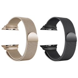 SUPERSHIELD Milanese Mesh Band for Apple Watch 40MM - 2 Pack - Gold+Black In Multicolor