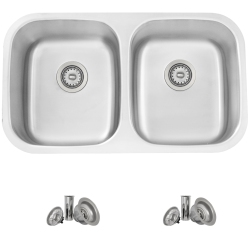 STYLISH - 33 Inch Double Bowl Undermount And Drop-In Kitchen Sink, S-200T - Grade A