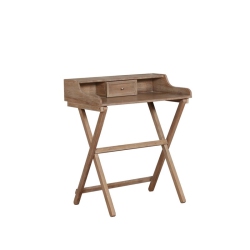 LINON Cade Wood Folding Desk In Rustic In Brown