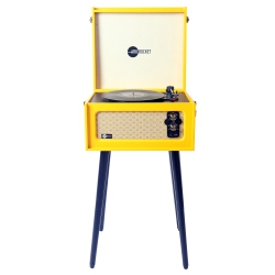 ARKROCKET Discovery Bluetooth Record Player Stand With 3-Speed Turntable-Yellow