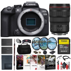 CANON Eos R10 Mirrorless Camera + 24-70MM Lens + 64GB Sd Card + More
