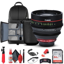 CANON Cn-E 85MM T1.3 L F Cine Lens (6571B001) + Backpack + 64GB Card + More