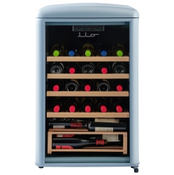IIO 30 Bottle Freestanding Retro Wine Cooler In In Light Blue
