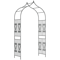 OUTSUNNY 8.7Ft Garden Arch Trellis, Outdoor Wedding Arbor for Ceremony With Scrollwork Design for Climbing Roses, Vines And Plants