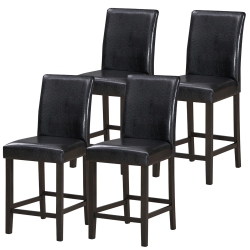 GYMAX Set Of 4 Bar Stools 25Inch Counter Height Barstool Pub Chair W/rubber Wood Legs
