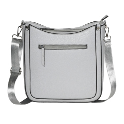 NICCI Crossbody Bag With Web Strap In Grey