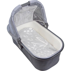 KUSHIES Cotton Percale Bassinet Sheet - Bunny In Grey