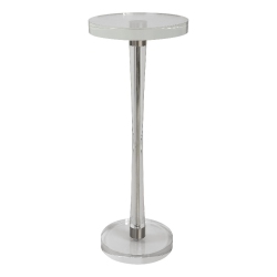 UTTERMOST Pria Contemporary Crystal And Metal Drink Table In In Silver