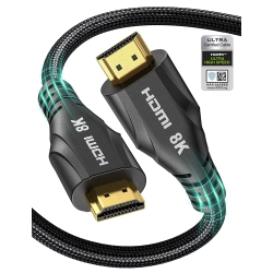 GENERIC Certified 8K HDMI Cable 6.6Ft/2M, HDMI 2.1 48GBps High Speed HDMI Braided Cord Audio & Video High Speed Cable-4K120Hz