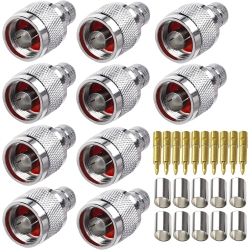 GENERIC N Male Crimp Adapter N Type Plug Connector for Rg8 Coaxial Cable 50Ohm Low Loss High Frequency Rf Coaxial