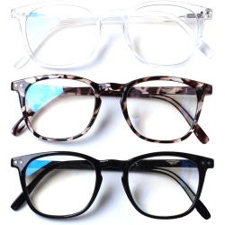 GENERIC 3 Pack Light Blocking Reading Glasses, Spring Hinge Computer Readers for Men Women, Anti Uv Ray Filter In Blue