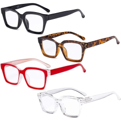 GENERIC Ladies Reading Glasses 4 Pack Women Oversized Square Design Reader