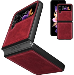 GENERIC for Galaxy Z Flip 4 Case, Flip Phone Case Compatible With Samsung Galaxy Z Flip 4 5G 2022 (Red)