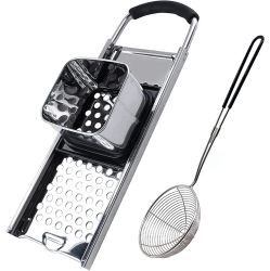 GENERIC Stainless Steel Spaetzle Maker With Comfort Grip Handle, Stainless Steel Spider Strainer Skimmer Spoon Pasta