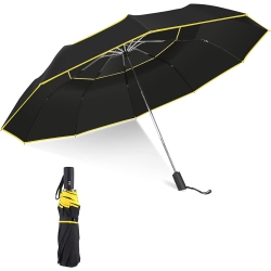 GENERIC Extra Large Golf Umbrella Automatic Open Folding Umbrella Windproof Compact Large Double Canopy Umbrella