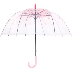 GENERIC Elegant Arch Umbrella Windproof Thick Transparent Cherry Cute Design Romantic Long Handle Rain Umbrella Ks11