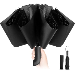 GENERIC Travel Inverted Umbrella Compact Windproof- Automatic Reverse Umbrellas for Rain - Men And Women, Folding
