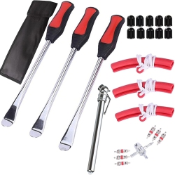 GENERIC Tire Spoon Levers 14.76 Inch, Tire Change Kit for Bike Tire, Motorcycle, 3 PCs Tire Levers, 3 Rim Protectors, 1