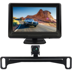 GENERIC License Plate Backup Camera, Car Rv Van Truck Rear View Front View Reverse Camera Ip68 Waterproof HD Color 170 Degree