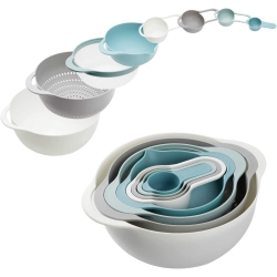 GENERIC Plastic Mixing Bowls - Multicolored Mixing Bowl Set Of 8, Nest for Easy Storage, Inculding Measuring Cups, Colander